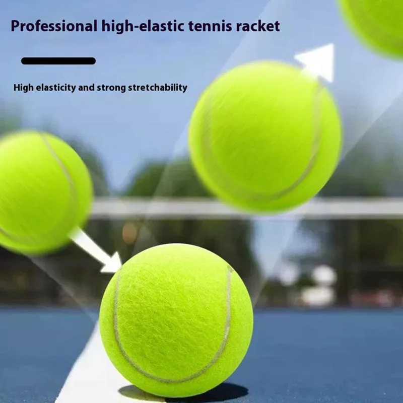 Diameter 6.7cm Practice Training Tennis Ball High Bounce Rubber Core Felt Tennis Ball