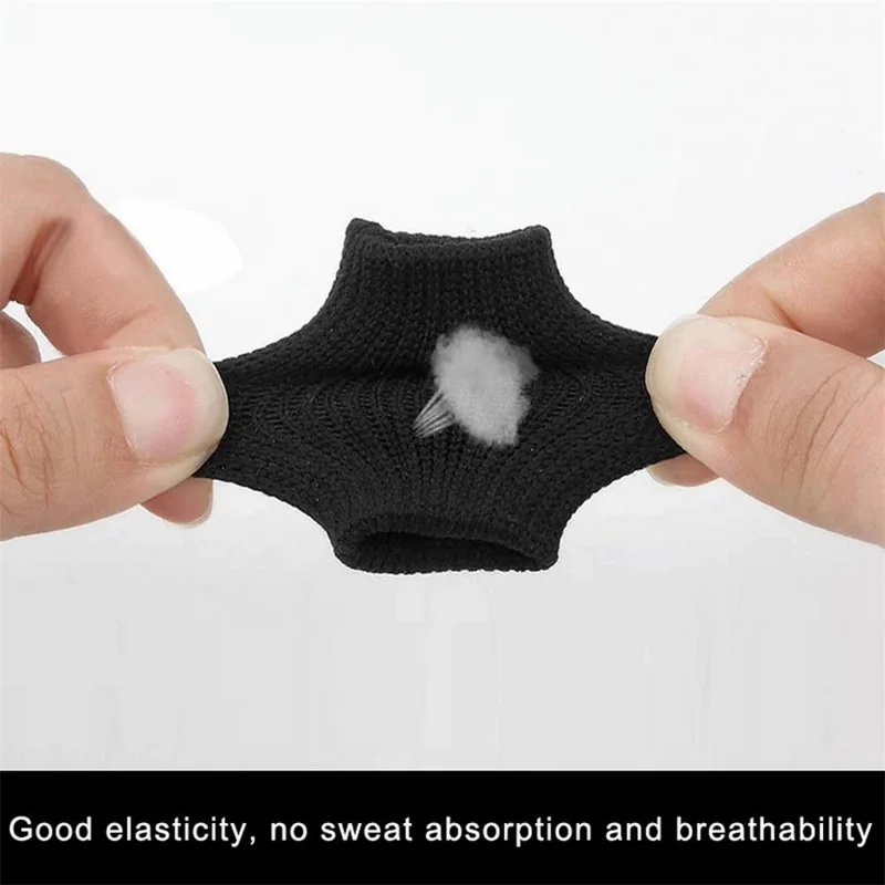 10 Unidades de Protetores de Dedo de Nylon Elásticos com Suporte Respirável para Articulações, Esportes, Artrite e Tendinite - Preto
