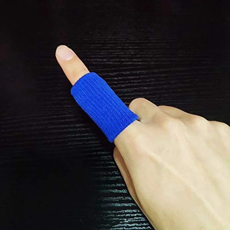 10 Unidades de Protetores de Dedo de Nylon Elásticos com Suporte Respirável para Articulações, Esportes, Artrite e Tendinite - Preto