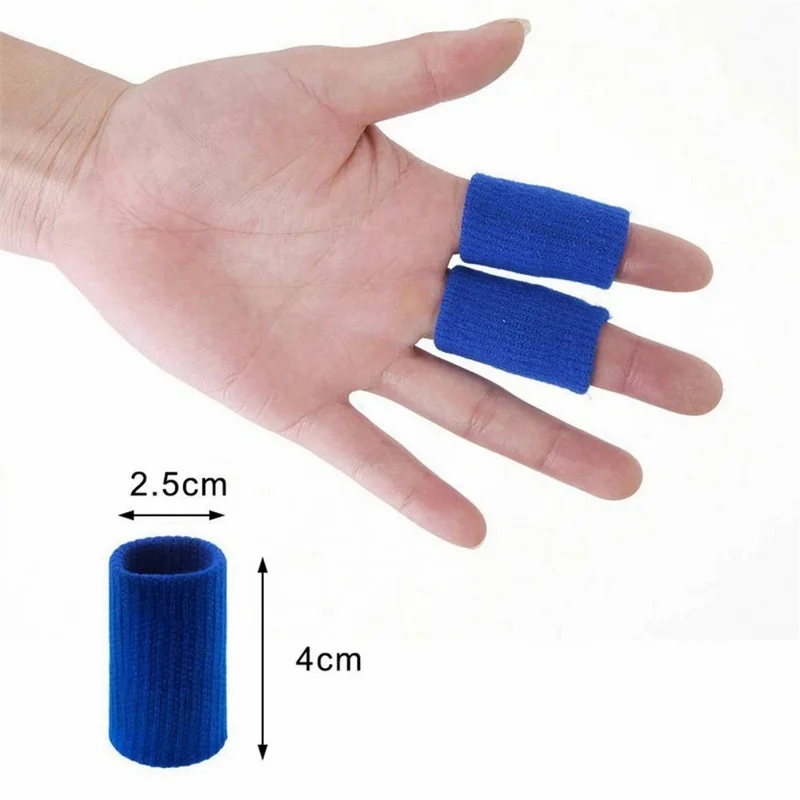 10 Unidades de Protetores de Dedo de Nylon Elásticos com Suporte Respirável para Articulações, Esportes, Artrite e Tendinite - Preto