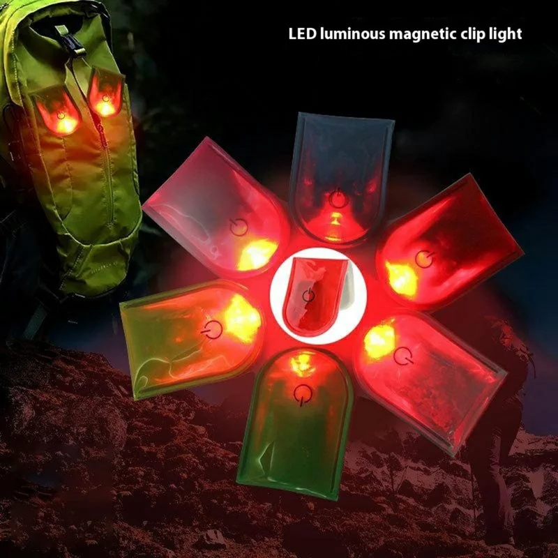 10 Uds. / Juego de Luces LED Magnéticas Intermitentes para Correr de Noche con Advertencia de Seguridad - Rosa