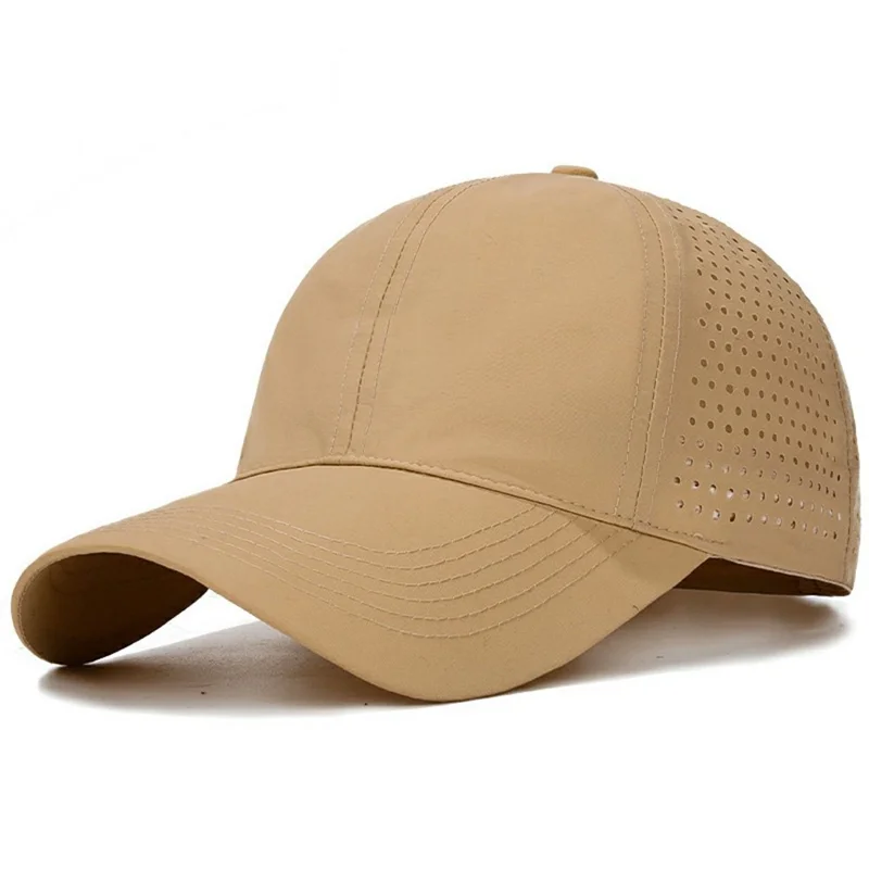 Unisex Summer Quick Dry Baseball Cap Stylish Casual Adjustable Breathable Sun Protection Hat - Khaki