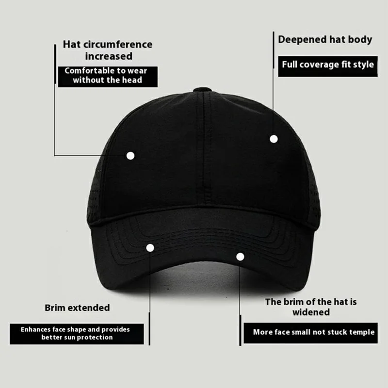 Unisex Summer Quick Dry Baseball Cap Stylish Casual Adjustable Breathable Sun Protection Hat - Khaki