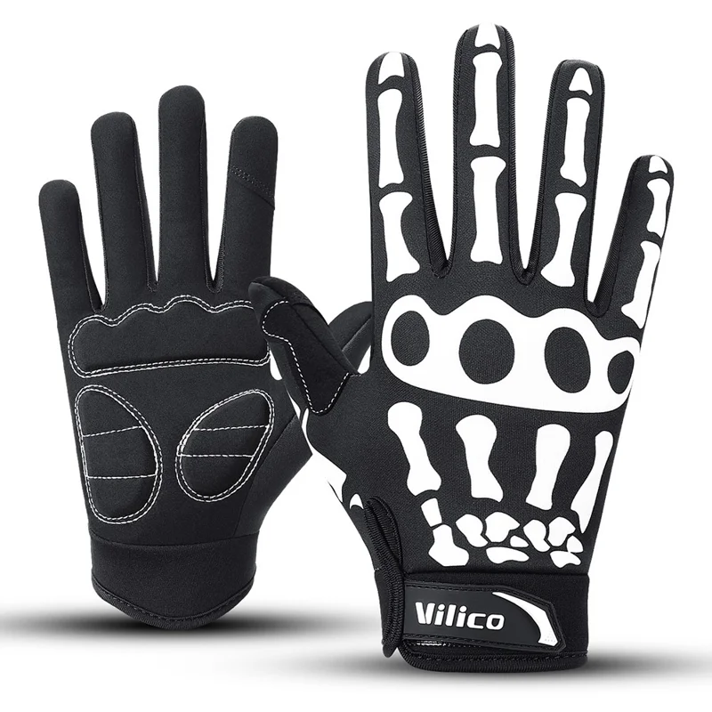 VILICO A0143 1 Paar Vollfinger-Fahrradhandschuhe Rennrad MTB Stoßdämpfende Rutschfeste Touchscreen-Handschuhe - M