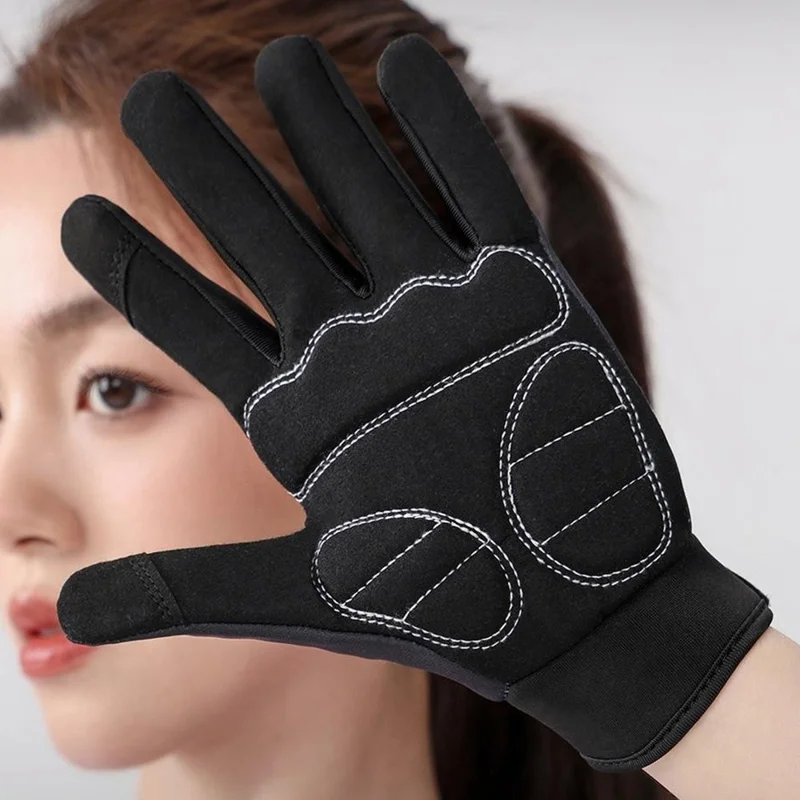 VILICO A0143 1 Paar Vollfinger-Fahrradhandschuhe Rennrad MTB Stoßdämpfende Rutschfeste Touchscreen-Handschuhe - M