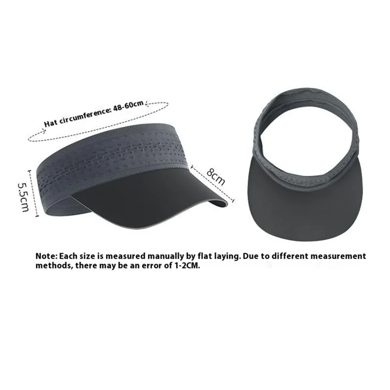 Marathon Laufender Sonnenschild Nahtloses Breites Sportkopfband mit Rand Hohe Elastizität Schnell Trocknende Weiche Mütze - Schwarz