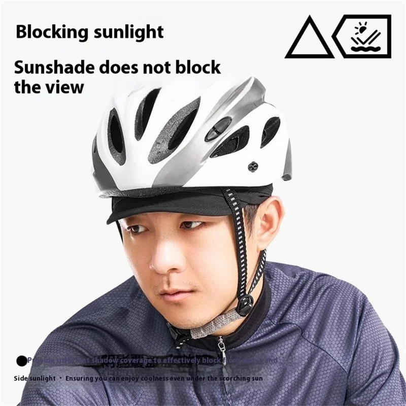 SHINEMEOTH Fahrradkappe mit kurzem Schirm, atmungsaktiv, schnell trocknend, Sonnenschutz, kleiner Hut für Kopfumfang 54-60 cm - Schwarz