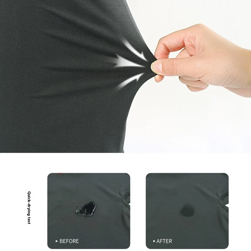 SHINEMEOTH Summer Milk Silk Sun Protection Face Mask with Ear Loop Moisture Wicking Neck Gaiter - Black