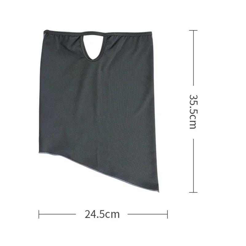 SHINEMEOTH Summer Milk Silk Sun Protection Face Mask with Ear Loop Moisture Wicking Neck Gaiter - Black