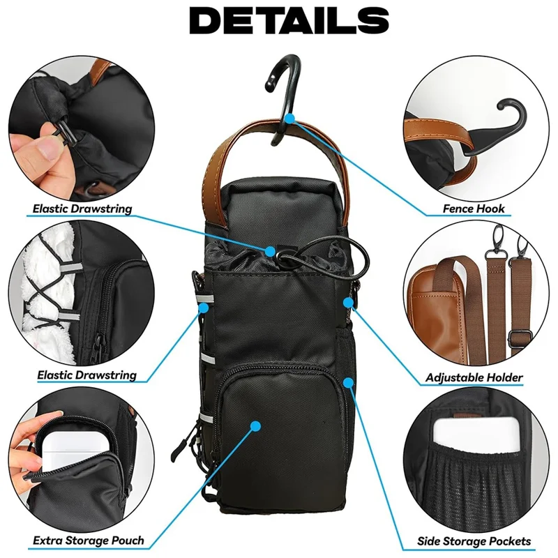 Magnetischer Wasserflasche-Halter für Fitness Outdoor Getränkebehälter Aufbewahrungstasche mit reflektierenden Streifen