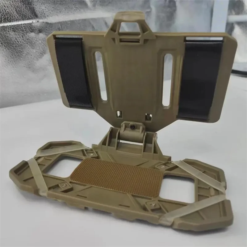 MOLLE-Mounted Foldable Phone Holder Chest Front Vest Attachment Phone Navigation Mount Board - Khaki