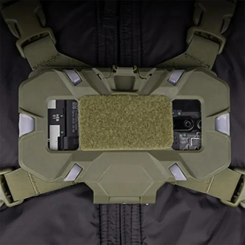 MOLLE-Mounted Foldable Phone Holder Chest Front Vest Attachment Phone Navigation Mount Board - Khaki