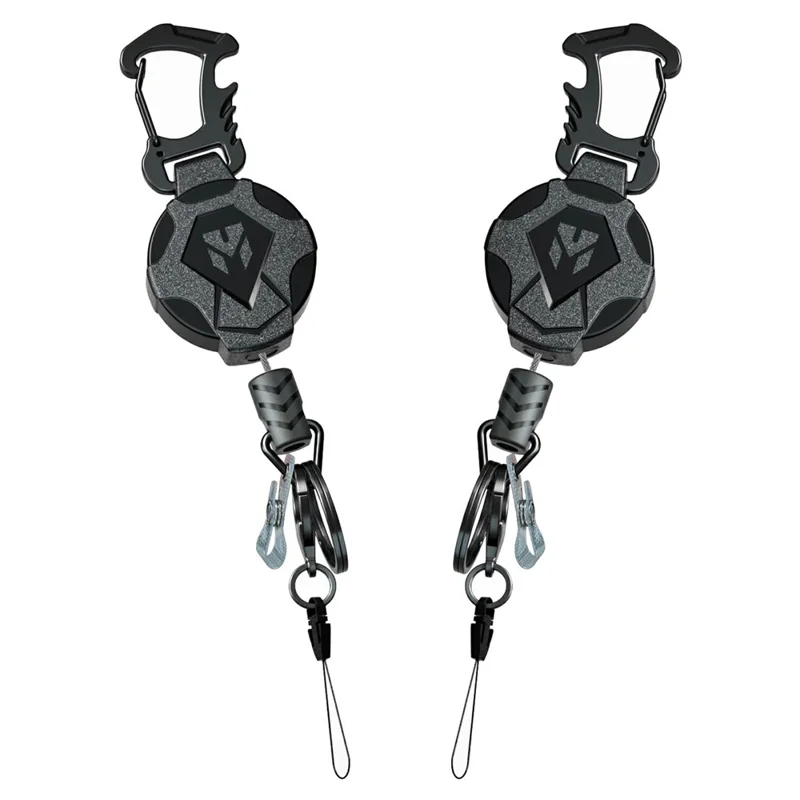2Pcs Retractable Key Chain Magnetic Pull Rope Anti-Lost Keyring with Bottle Opener Function
