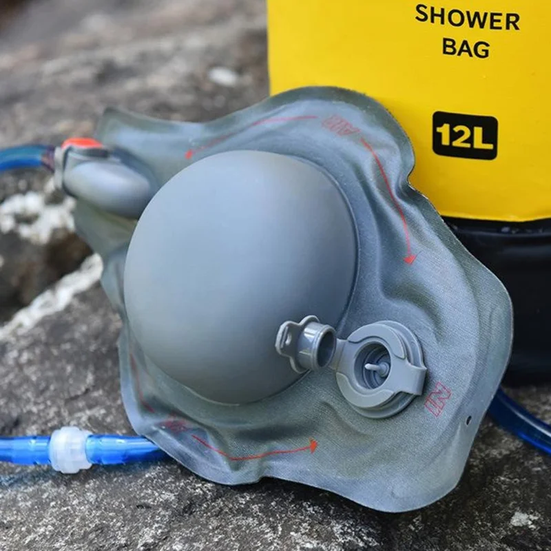 AOTU AT6647 Bolsa de Banho Inflável de 12L em PVC para Camping Portátil para Caminhada e Praia - Amarelo