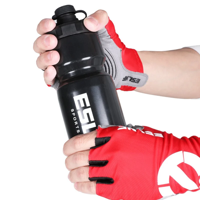 ESLNF 1 Paire de Gants de Vélo de Montagne Absorbant les Chocs Doublés à Demi-Doigts pour le Cyclisme - Rouge / M