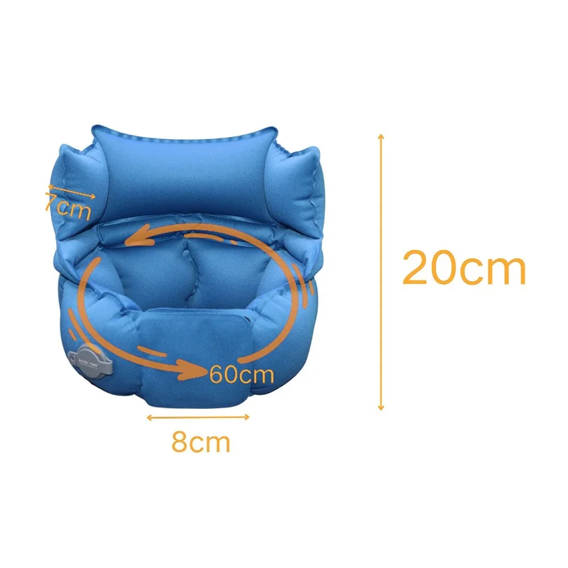 PICTET.FINO PF110A Inflatable Neck Pillow Extended Height Compact Travel Cushion for Home / Outdoor - Blue