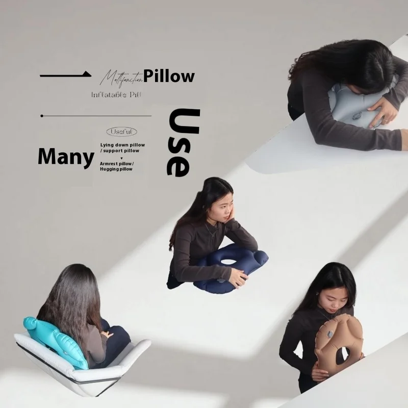 PICTET.FINO PF111A Inflatable Face Down Pillow Breathable Ergonomic Design for Nap / Back Support - Grey