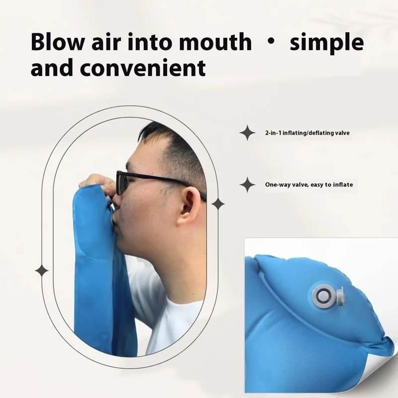 PICTET.FINO PF111A Inflatable Face Down Pillow Breathable Ergonomic Design for Nap / Back Support - Grey