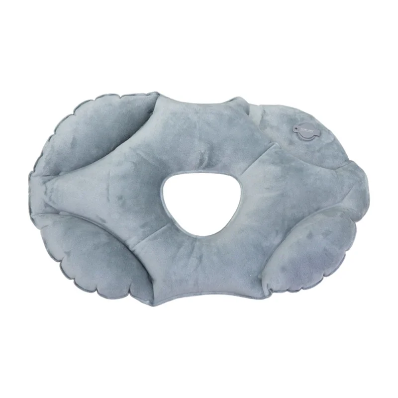 PICTET.FINO PF111B Inflatable Pillow for face Down Sleeping Crystal Velvet Portable Pillow - Grey