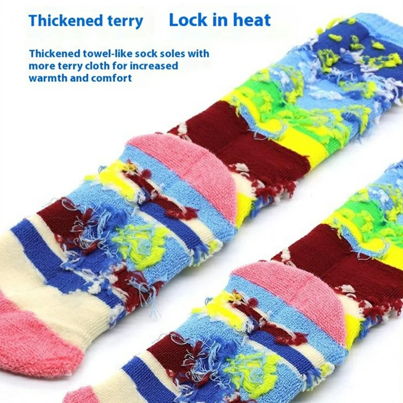 PORFIN Größe XS Bunte Winterthermosocken für Kinder, Schweißableitend, Lange Röhrensocken, für Schuhgröße 27-30 - Aqua / Dunkelblau