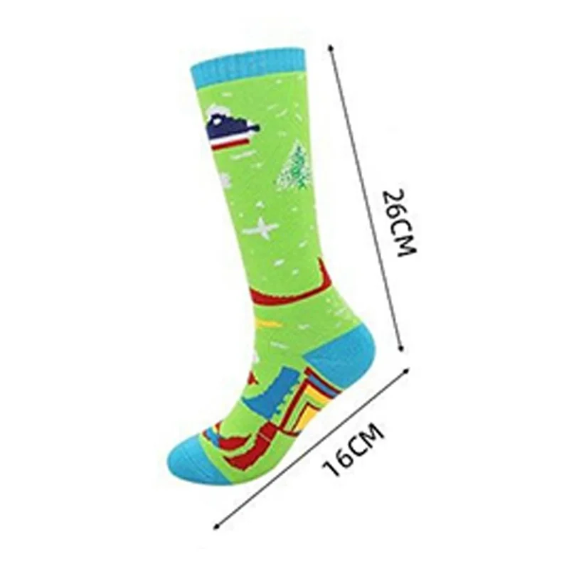 PORFIN Größe XS Bunte Winterthermosocken für Kinder, Schweißableitend, Lange Röhrensocken, für Schuhgröße 27-30 - Aqua / Dunkelblau