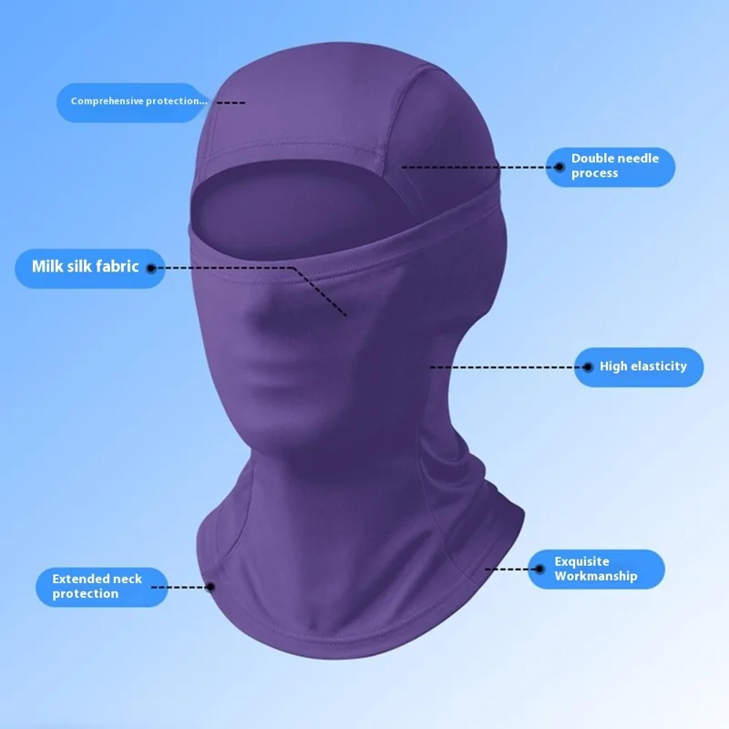 Outdoor Sports Sun Protection High Elasticity Cycling Balaclava Breathable Ice Silk Face Mask - Black