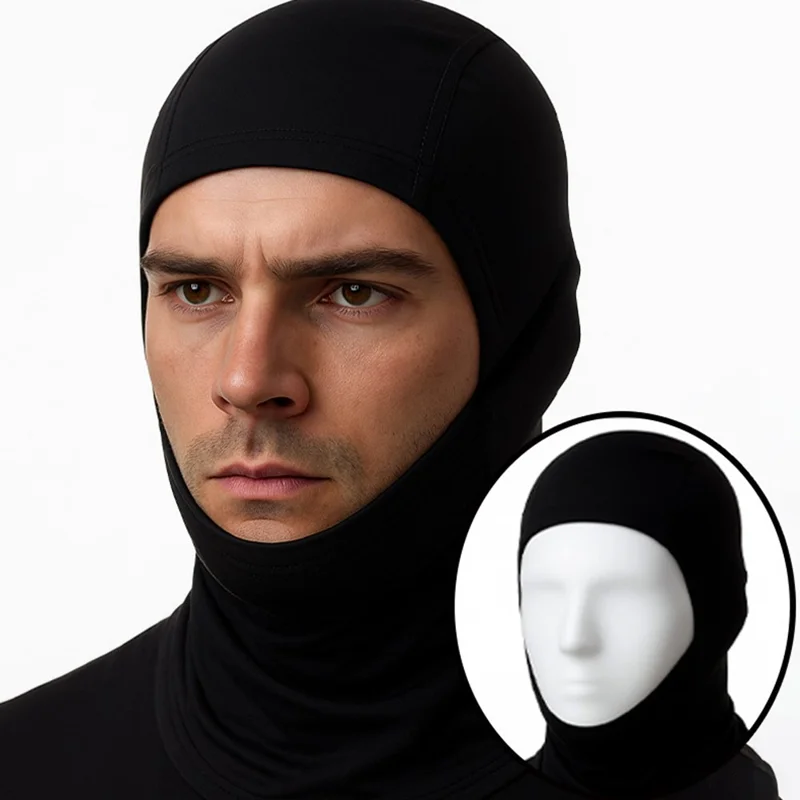 Outdoor Sports Sun Protection High Elasticity Cycling Balaclava Breathable Ice Silk Face Mask - Black
