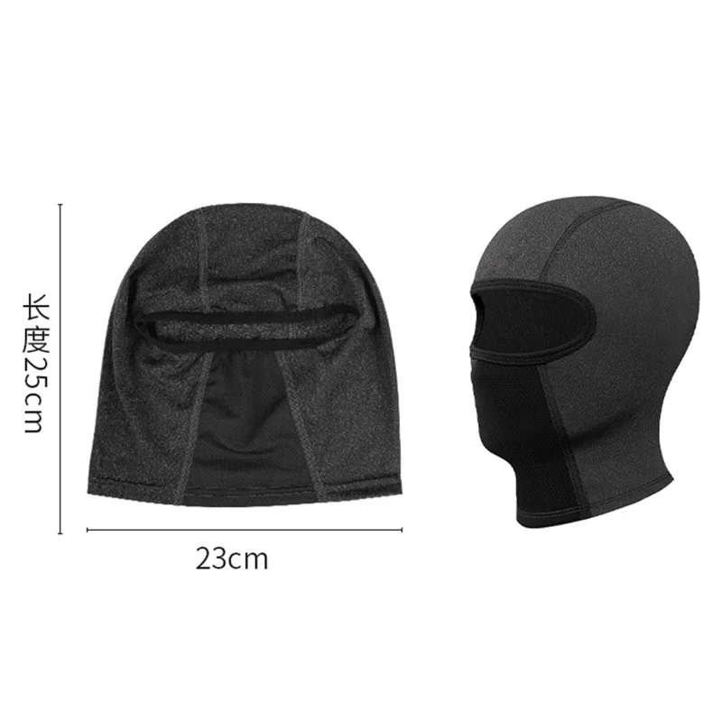 QXTTDK Summer Outdoor Cycling Balaclava Ice Silk Motorcycle Hood UV Protection Face Mask - Black / No Glasses Holes