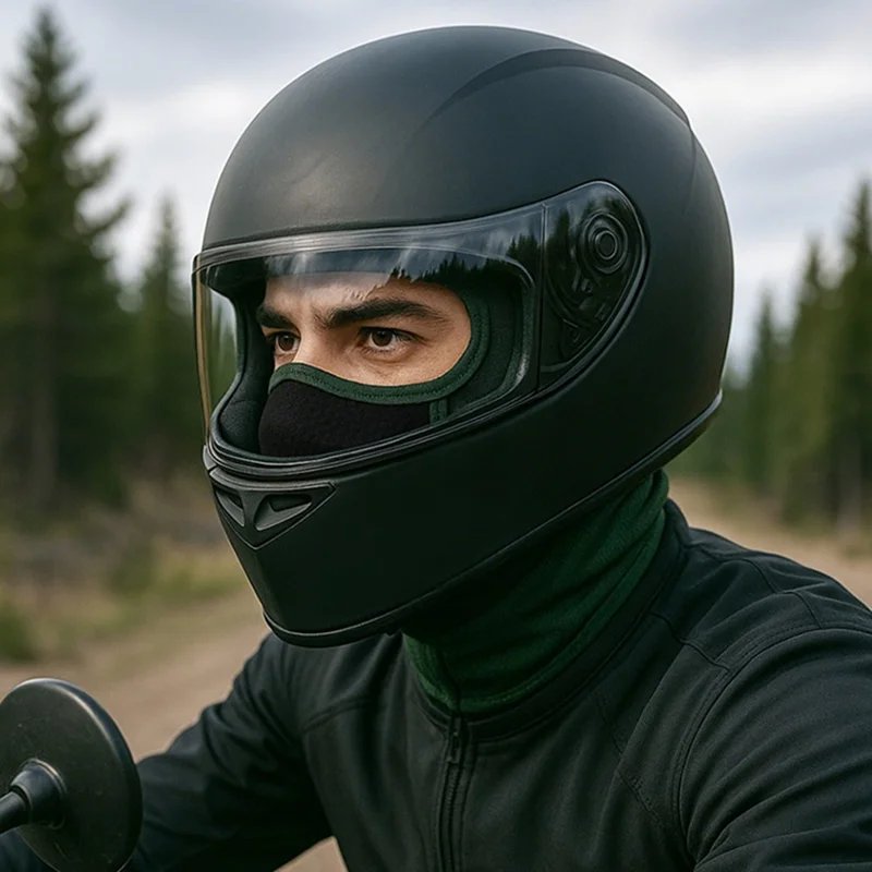 QXTTDK Summer Outdoor Cycling Balaclava Ice Silk Motorcycle Hood UV Protection Face Mask - Black / No Glasses Holes