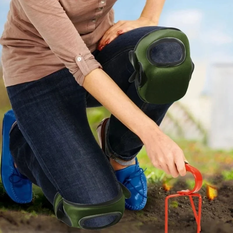 1 Pair Neoprene Garden Knee Pads Foam Cushioned Protective Kneeling Pad for Gardening Floor Cleaning - Black