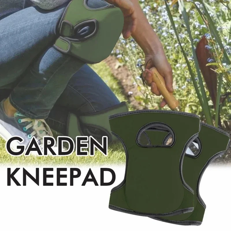 1 Pair Neoprene Garden Knee Pads Foam Cushioned Protective Kneeling Pad for Gardening Floor Cleaning - Black