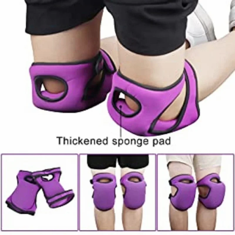 1 Pair Neoprene Garden Knee Pads Foam Cushioned Protective Kneeling Pad for Gardening Floor Cleaning - Black