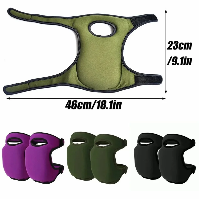 1 Pair Neoprene Garden Knee Pads Foam Cushioned Protective Kneeling Pad for Gardening Floor Cleaning - Black