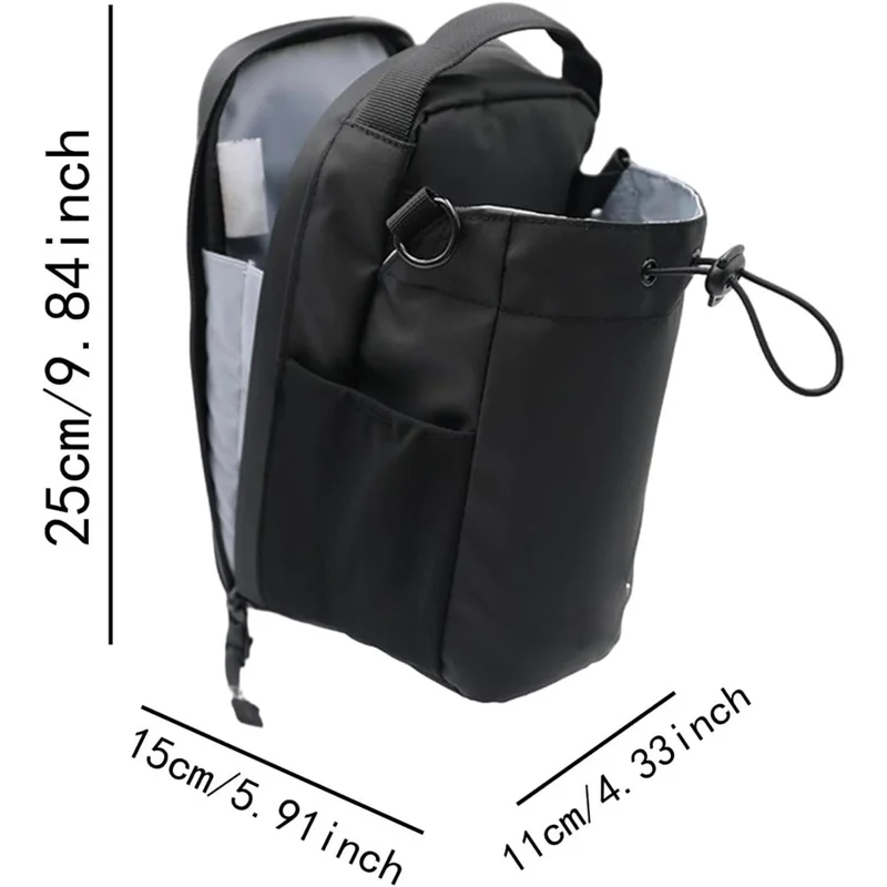 Portabottiglie magnetico per borraccia da palestra, fitness e viaggio - Borsa porta bottiglia e telefono a tracolla - Nero