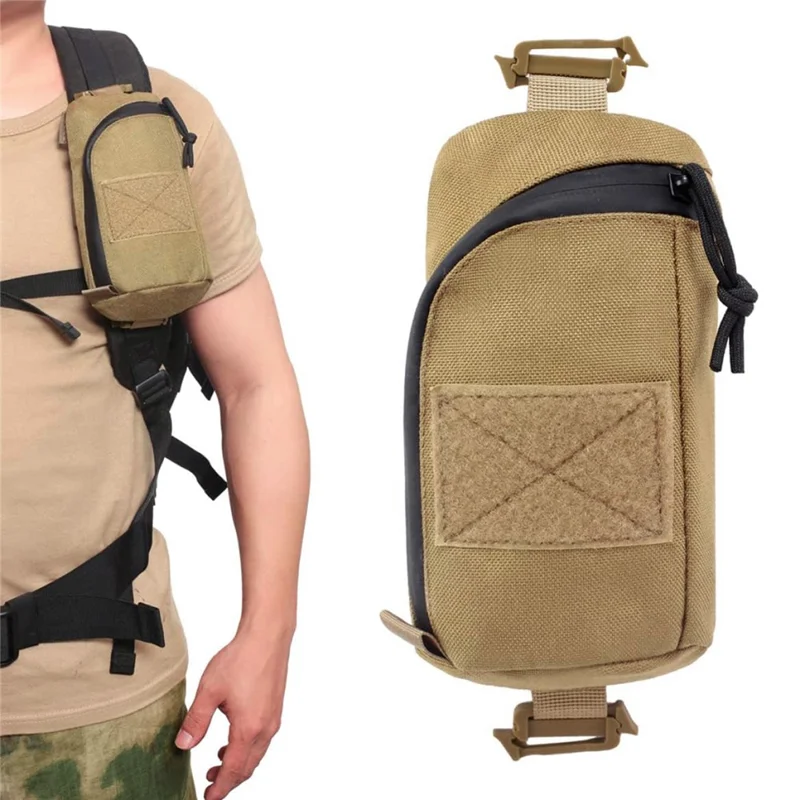 KOSIBATE Outdoor Tactical EDC Accessory Pouch Portable Mountaineering Hiking Oxford Cloth Storage Bag - Khaki
