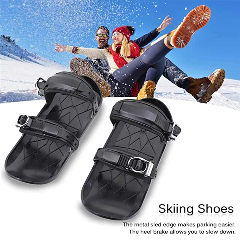 1 Paire de Mini Patins de Ski pour Adultes - Chaussures de Ski Ajustables et Antidérapantes pour Sports d'Hiver