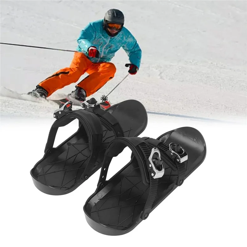 1 Paire de Mini Patins de Ski pour Adultes - Chaussures de Ski Ajustables et Antidérapantes pour Sports d'Hiver