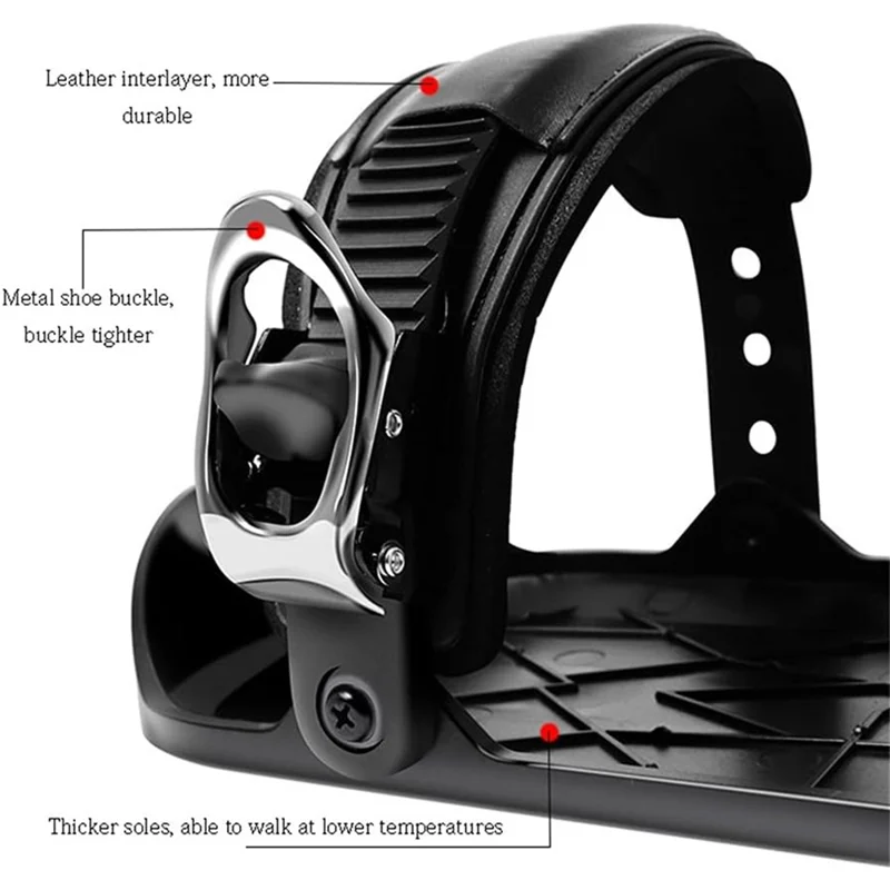 1 Paire de Mini Patins de Ski pour Adultes - Chaussures de Ski Ajustables et Antidérapantes pour Sports d'Hiver