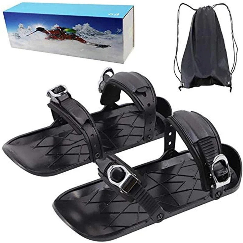 1 Paire de Mini Patins de Ski pour Adultes - Chaussures de Ski Ajustables et Antidérapantes pour Sports d'Hiver