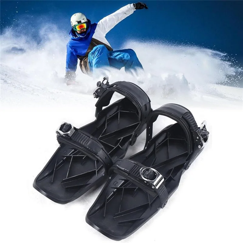1 Par de Patins de Esqui Miniatura para Adultos, Calçados Resistentes para Esportes de Inverno, Fixação para Snowboard