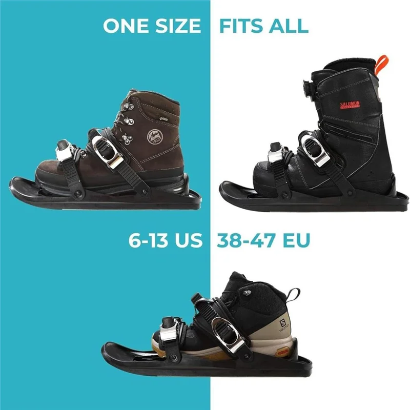 1 Par de Patins de Esqui Miniatura para Adultos, Calçados Resistentes para Esportes de Inverno, Fixação para Snowboard