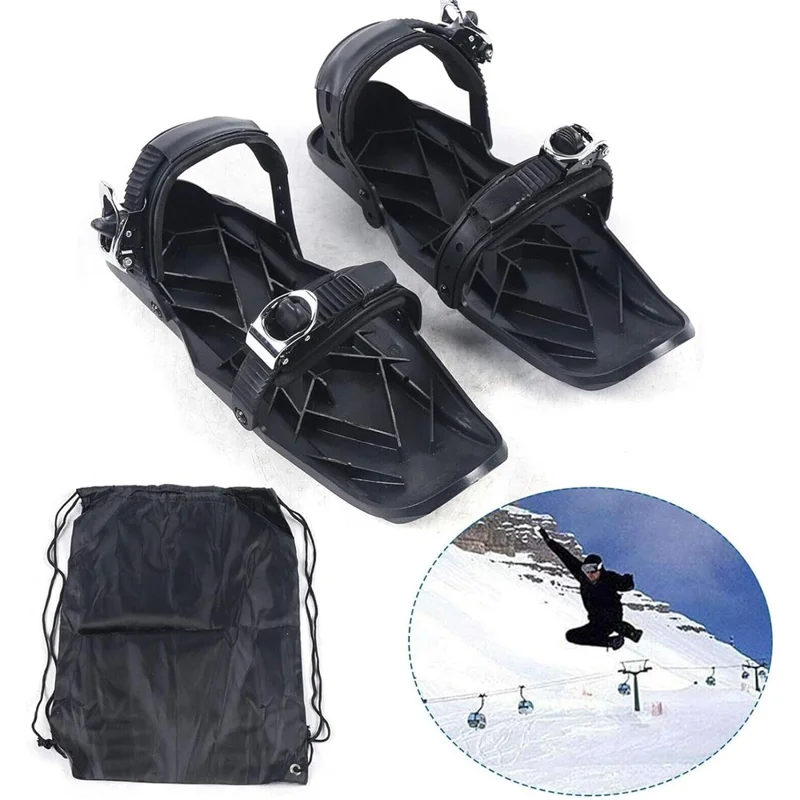 1 Par de Patins de Esqui Miniatura para Adultos, Calçados Resistentes para Esportes de Inverno, Fixação para Snowboard