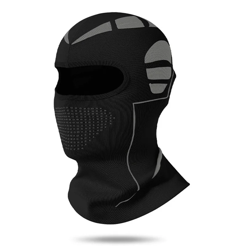 Winter Motorcycle Riding Balaclava High Elastic Nylon Ski Mask Honeycomb Breathable Windproof Neck Gaiter - Black