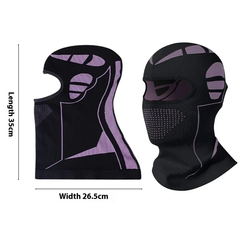 Winter Motorcycle Riding Balaclava High Elastic Nylon Ski Mask Honeycomb Breathable Windproof Neck Gaiter - Black