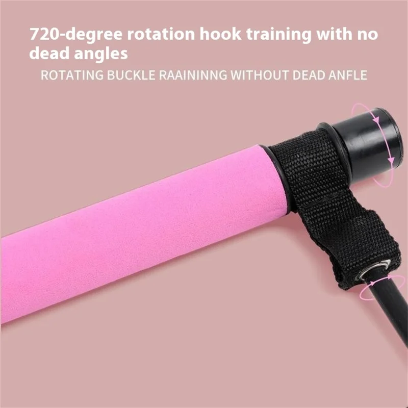 Pilates Bar Resistance Band Multifunctional Fitness Yoga Strength Training Stretching Stick Elastic Rope - Black