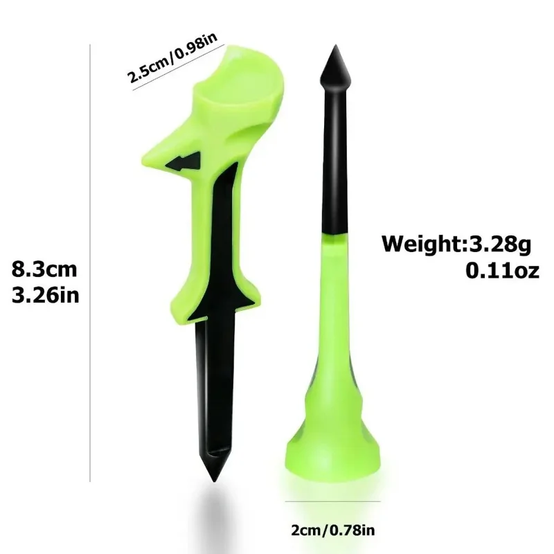 10 Pezzi Tees da Golf in Plastica a Due Sezioni con Supporto Inclinato per Migliorare Precisione / Ridurre Rotazione - Verde