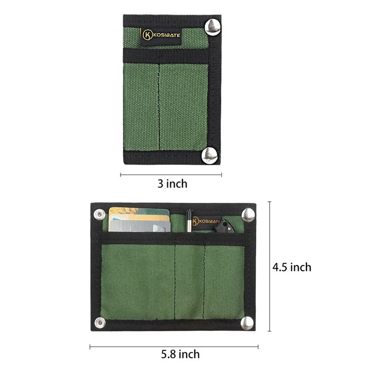 KOSIBATE H241 Sac de rangement tactique portable pour l'extérieur Porte-cartes de crédit pliable - Vert