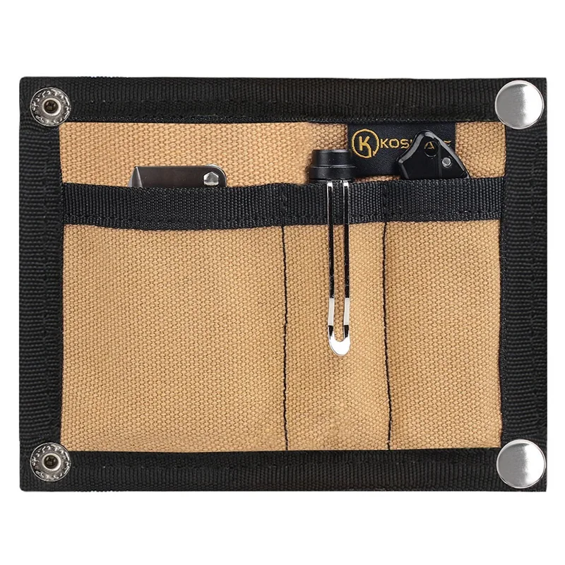 KOSIBATE H241 Portable Outdoor Tactical EDC Tool Storage Bag Foldable Credit Card Holder Pouch - Khaki
