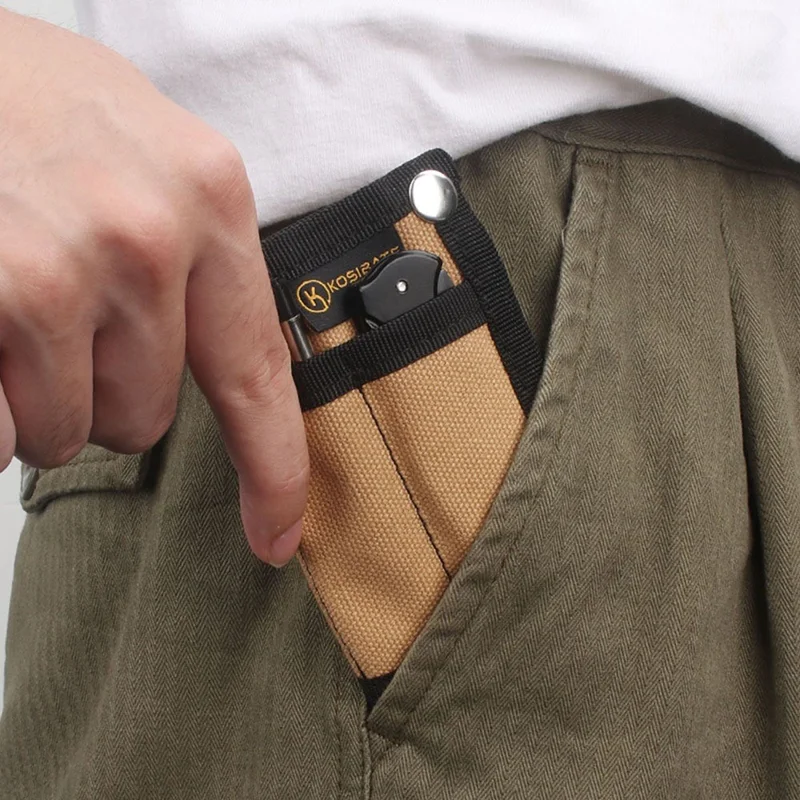 KOSIBATE H241 Portable Outdoor Tactical EDC Tool Storage Bag Foldable Credit Card Holder Pouch - Khaki