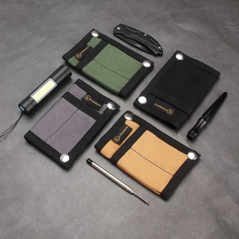 KOSIBATE H241 Portable Outdoor Tactical EDC Tool Storage Bag Foldable Credit Card Holder Pouch - Khaki